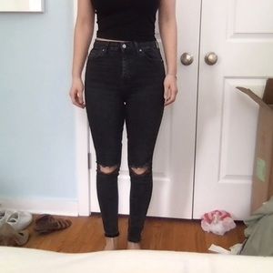 Topshop Washed Black Jamie Jeans